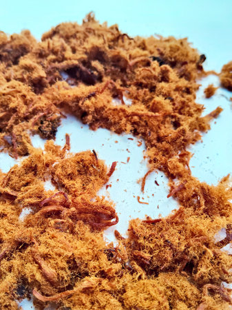 A Heap of Indonesian Abon Sapi from a Top View