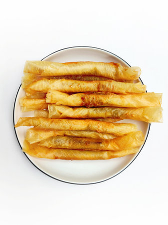 Traditional Southeast Asian Pisang Dessert Showcase on a Clean White Background