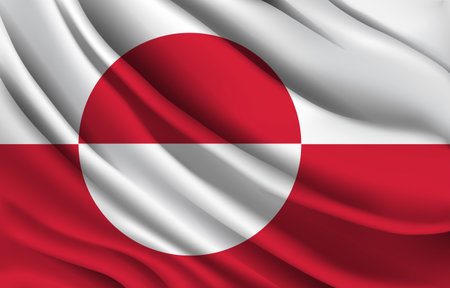 Greenland National Symbol with Realistic Motion Effectのイラスト素材