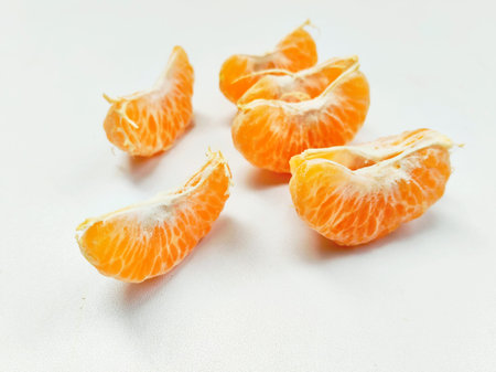 Freshly Prepared Mandarin Orange Segments For Daily Nutritionの写真素材