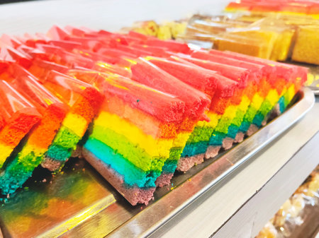 Traditional Indonesian sweet layered steamed cake snacks