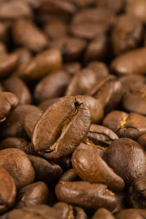 A coffee bean against a unsharped backgroundの写真素材