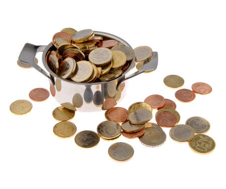 Pot of money as a symbol of taxes and subsidiesの写真素材