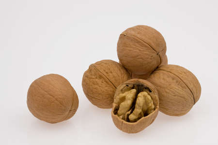 With walnut shells and opened