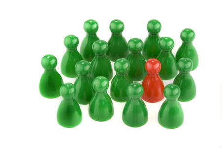 red and green game stones on a white backgroundの写真素材