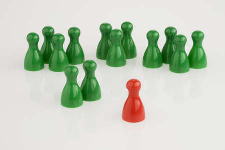 red and green game stones on a white backgroundの写真素材