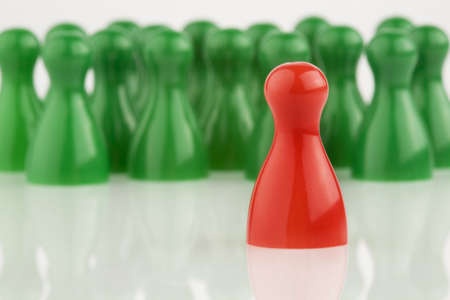 a red and many green game stonesの写真素材