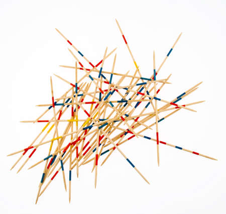 Close-up of scattered pickup sticks. Square.の写真素材