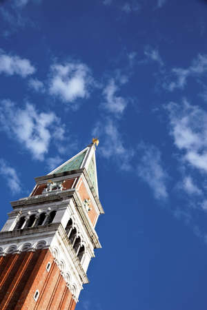 St Mark's Campanile, Venice, Italy, Europe. Vertically framed shot.の写真素材