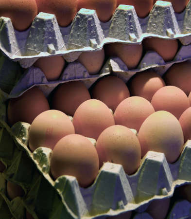 Eggs, Mercat de la Boqueria, Sagrada National Dance, Barcelona, Catalonia, Spain, Europe. Vertically...