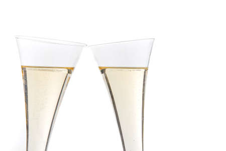 Champagne glasses. Horizontally framed shot.の写真素材