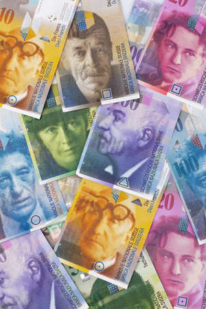 Swiss francs. Currency of Switzerlandの写真素材