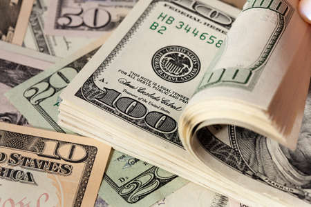 Image for photo wealth. Many American dollar billsの写真素材