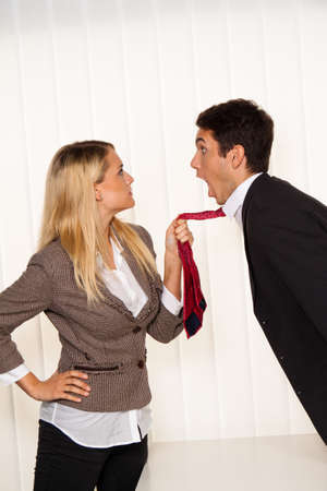 Bullying in the workplace. Aggression and conflict among colleagues.の写真素材