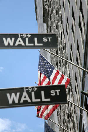 USA, New York, Wall Street, Stock Exchange. Example picture for stock and shares