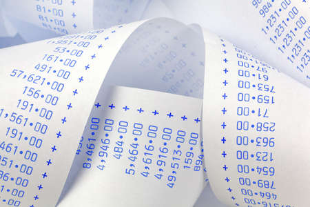 Computational stripes with numbers. Symbol for costs, expenses, revenues and profits.の写真素材