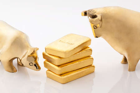 Investment in real gold than gold bullion and gold coins. Feingold.の写真素材