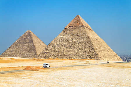 Highlight of a trip to Egypt are the Pyramids of Giza.の写真素材