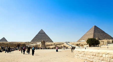 Highlight of a trip to Egypt are the Pyramids of Giza.