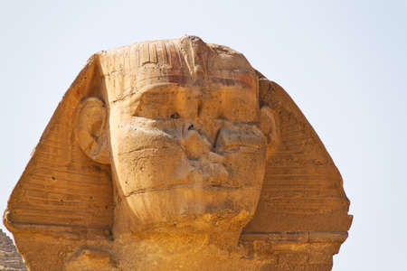 Culmination of a journey through Egypt: The Sphinx of Giza with the Chephrenpyramideの写真素材