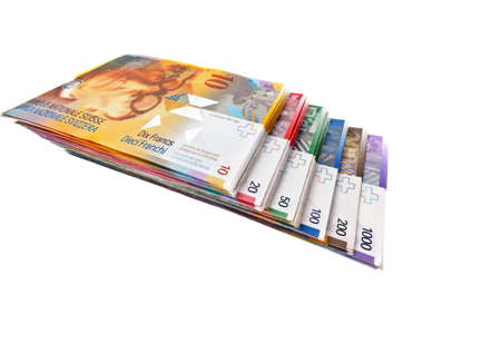 Swiss Francs, money and currency of Switzerlandの写真素材