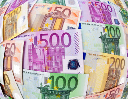 Many Euro banknotes money. Image Photos of wealthの写真素材