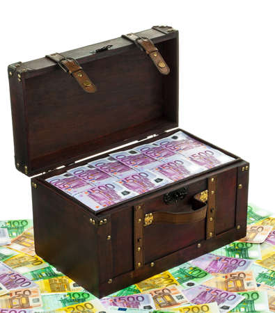 Many Euro banknotes money. Image Photos of wealthの写真素材