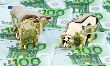Bull and Bear. Image for gains and losses on the exchange.の写真素材