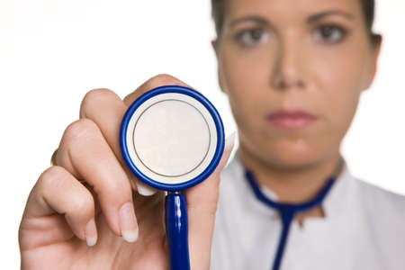 Young and successful doctor with a stethoscopeの写真素材