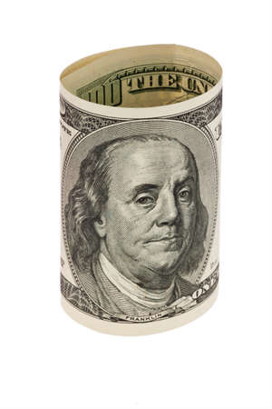 American dollar bill isolated on a white background