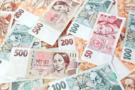 Currency and banknotes from the Czech Republic in Europeの写真素材