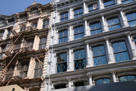 USA, New York, Greene Street, Soho. View of the Cityの写真素材