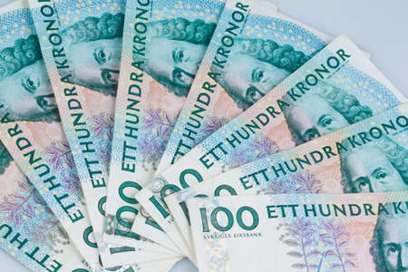 Swedish krona, the currency of Sweden. Lie next to each other as subjects.の写真素材