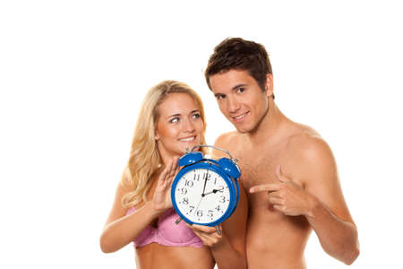 Saving time and Uhrumstellung from summer time to winter timeの写真素材