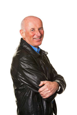 Senior Portraits. Portrait of a friendly elderly man. Recording in the studio.の写真素材