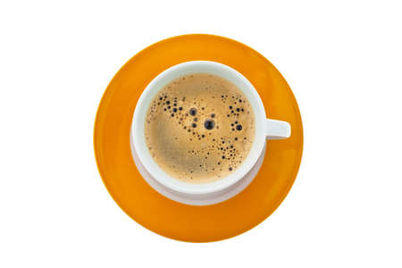 A cup of coffee. Cup of coffee isolated on white background.の写真素材