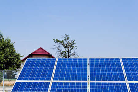 Renewable, alternative solar energy. Solar energy power plant.