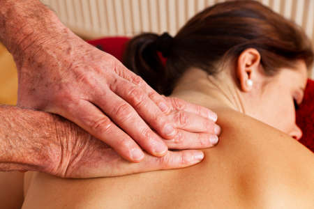 Relaxation, peace and well being through massage.の写真素材