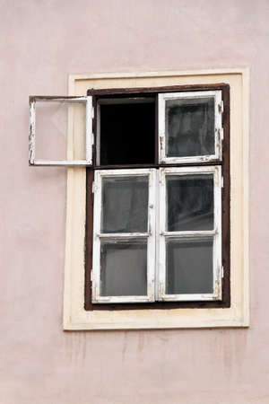 A house in the city is in need of rehabilitation. Old houses in Bratislava, Slovakiaの写真素材