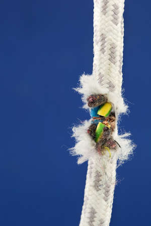 A disconnected power cable. If the supply of energy and power backed up?の写真素材