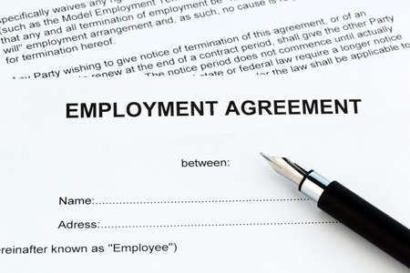 The employment of an employee with the employer. (In English)の写真素材