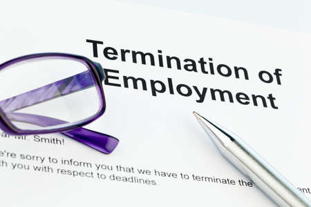 The termination letter from an employer (in English).の写真素材