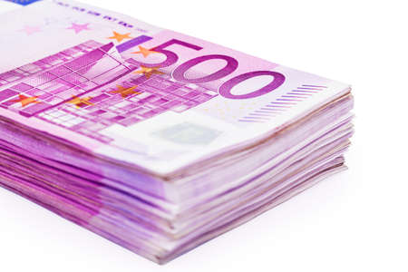 A Stack of 500 Euro Banknotes (pile)の写真素材