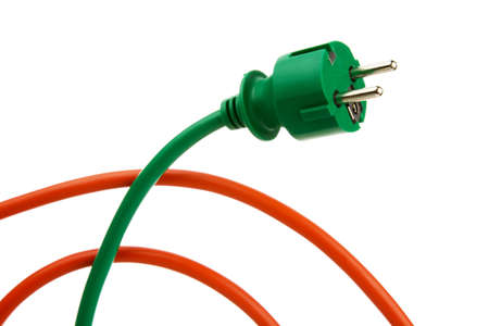 A power connector and a power cable. Energy supply and energy consumption.の写真素材