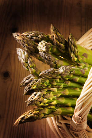 fresh green asparagus shortly after harvest. the asparagus season has started.の写真素材