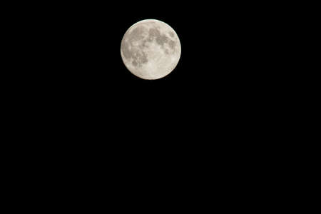 the full moon shines in the night. stars in the sky.の写真素材
