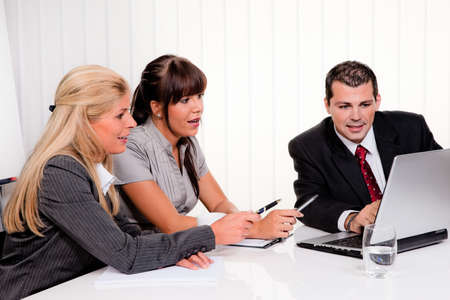 successful young team at a meeting in the officeの写真素材