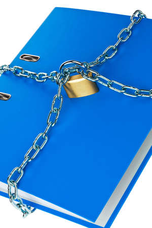a file folder with chain and padlock closed. privacy and data security.の写真素材