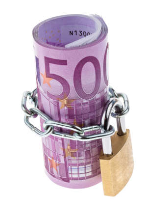 â¬ 500 bill complete with a chainの写真素材