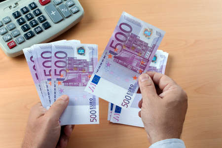 many euro banknotes of the european union の写真素材
